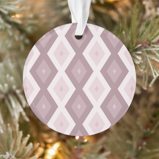 Rose Quarzrosa Rautenmuster Ornament (Baum)