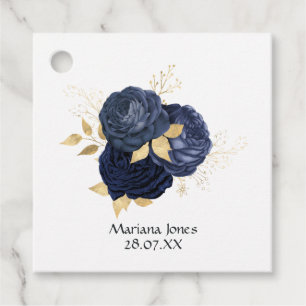 Rose Quinceañera für die Marine und das Gold Vinta Geschenkanhänger