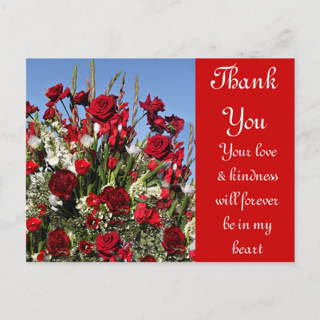 Rose-r-rot Postkarte (Vorderseite)