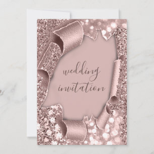 Rose Rahmen Hochzeit Glitzer Bridal Pulver Einladung