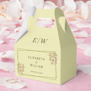 Rose-Rahmen - Mongram, Celestial Yellow Wedding Geschenkschachtel