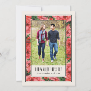 Rose Rahmen Valentinstag Fotokarte - Elfenbeinküst Einladung
