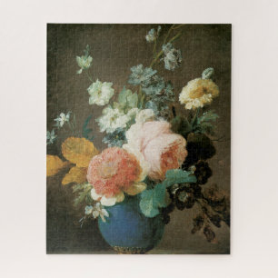 Rose, Ranunculus und andere Blume in einer Blauen 