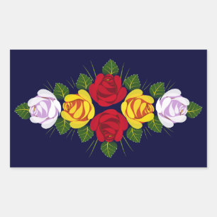 Rose Rechteckiger Aufkleber