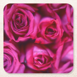 Rose Rechteckiger Pappuntersetzer