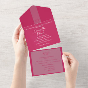 Rose Red All-in-One-Hochzeitseinladung All In One Einladung