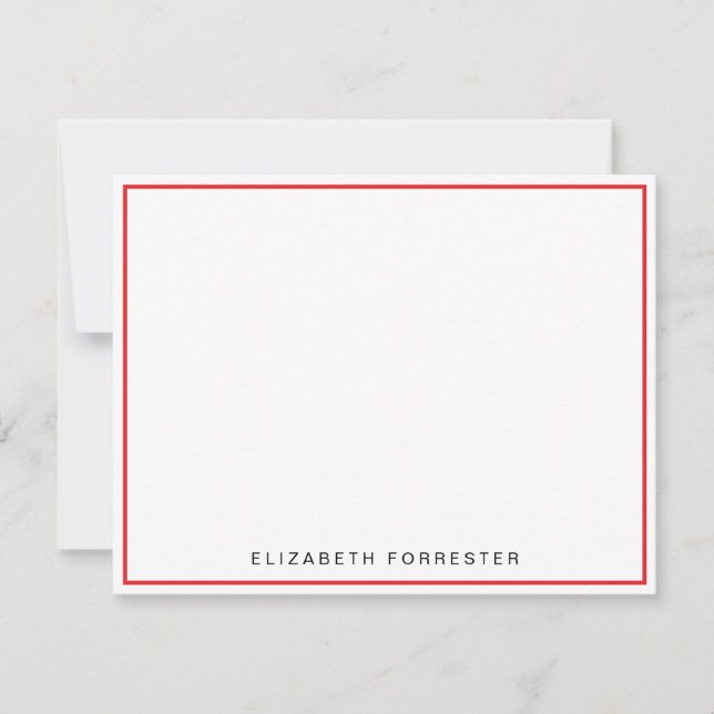 Rose Red Classic Single Border Mitteilungskarte (Vorderseite)