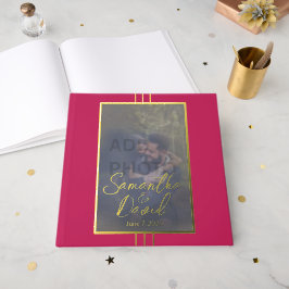 Rose Red Foto Wedding Foil Gästebuch