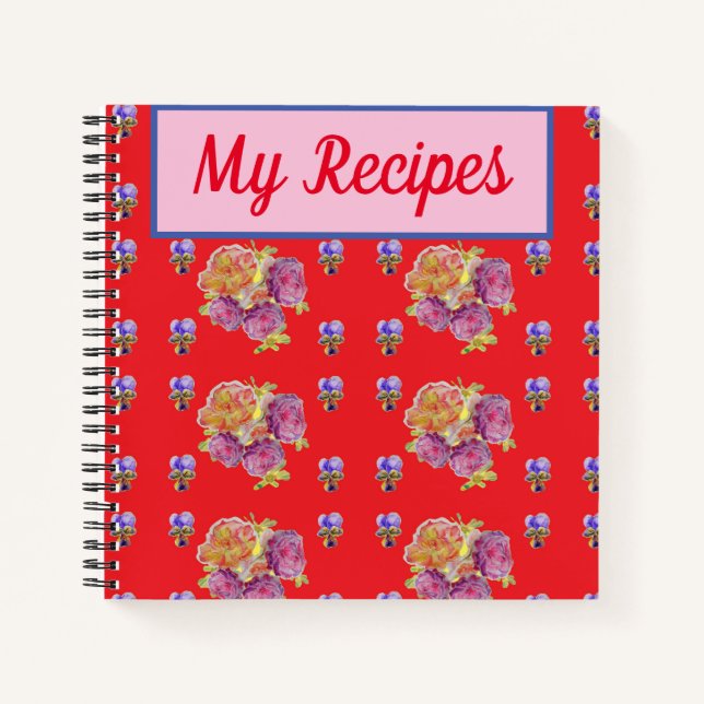 Rose Red My Rezept Blume Weinkultur und Erde Notizbuch (Vorderseite)
