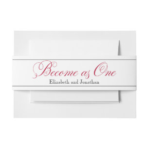 Rose Red Script wird zu einer Hochzeitband Einladungsbanderole