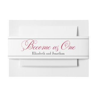 Rose Red Script wird zu einer Hochzeitband Einladungsbanderole