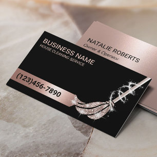 Rose Reinigung des Hauses Gold Glitzer Mop Haushal Visitenkarte