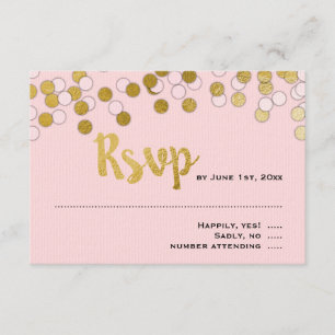 Rose   Réponse du Bat mitzvah Gold Confetti RSVP