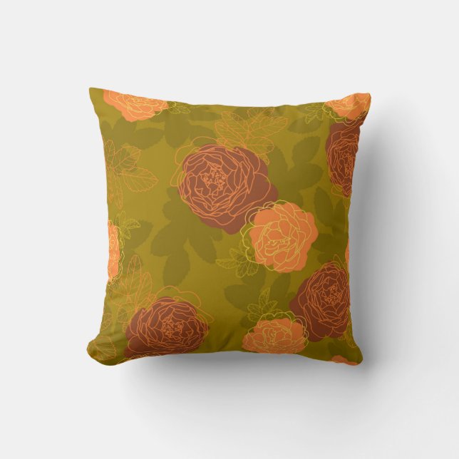 Rose Retrofarben Kissen (Vorderseite)