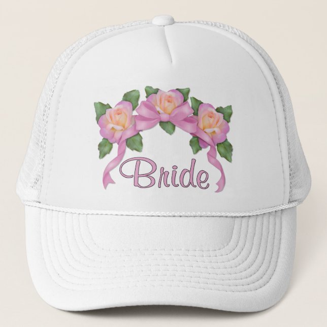 Rose Ribbon Wedding - Bride Truckerkappe (Vorderseite)