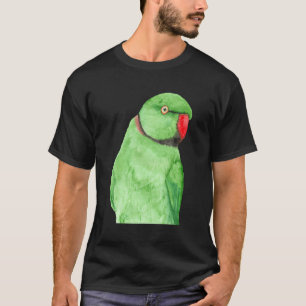 Rose-Ringelparakeet Wasserfarbenportrait T-Shirt