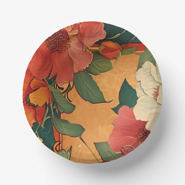 🌹 Rose Romantik: Jugendstil-Plendor Pappteller (Vorderseite)