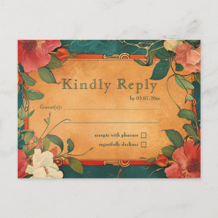 🌹 Rose Romantik: Jugendstil-Plendor Postkarte