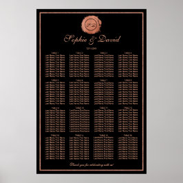 Rose romantique Monogramme d'or Mariage Tableau de