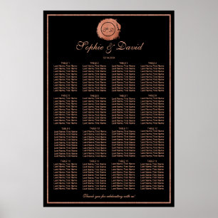 Rose romantique Monogramme d'or Mariage Tableau de