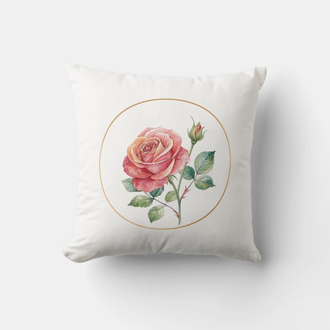 Rose romantique Petit Coussin Coussin (Recto)
