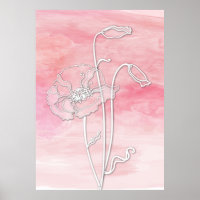 Rose Rosa Abstrakte Wasserfarbe und Pflaumen 2
