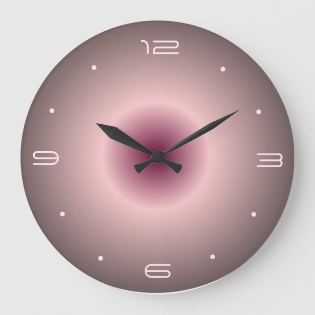 Rose rosa beleuchtete Ausführung> Rundwand-Uhren Große Wanduhr (Vorderseite)