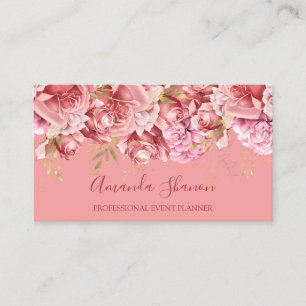 Rose Rosa Blume Eventplaner QR CODE Visitenkarte