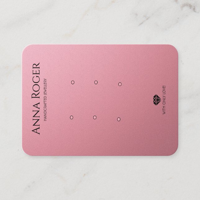 Rose rosa Drei-Ohren-Grafikkarte Visitenkarte (Vorderseite)