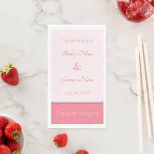 Rose Rosa ewig Beginnt Elegante Moderne Hochzeit Serviette