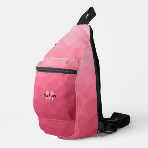Rose rosa Gefälle geometrisches Maschenmuster Mono Crossbody Bag