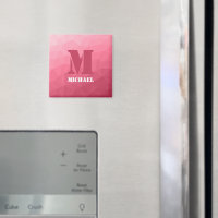 Rose rosa geometrisches Maschenmuster Monogramm