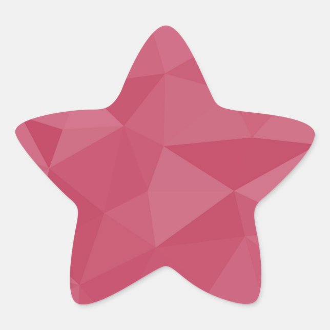Rose rosa geometrisches Maschenmuster Stern-Aufkleber (Vorderseite)