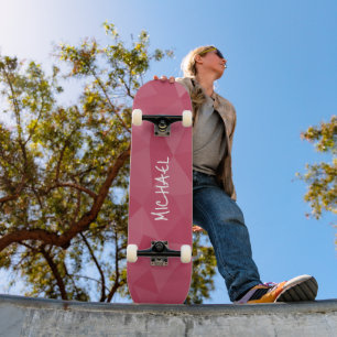 Rose rosa geometrisches Messmuster Individuelle Na Skateboard