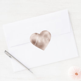 Rose Rosa Glam Weiße Liebe Hochzeit Herz-Aufkleber