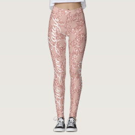Rose Rosa Glitzer Live Liebe Laugh Polka Dot Leggings