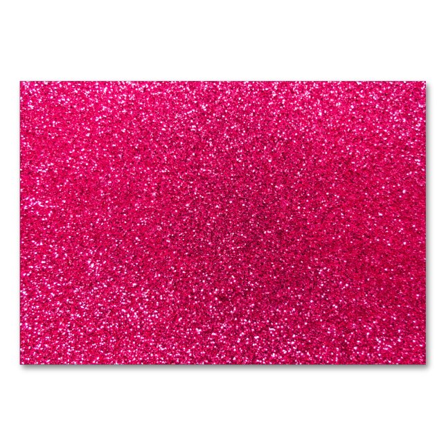 Rose Rosa Glitzer Tischnummer (Vorderseite)