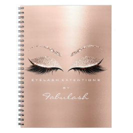 Rose Rosa Gold Glitzer Augen Makeuty Name Notizblock