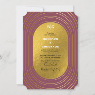Rose Rosa & Gold Moderne Minimalistische Hochzeit Einladung