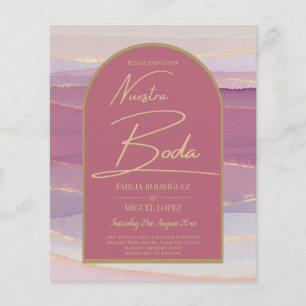 Rose Rosa Goldbarsch Marmor Hochzeit BODA INVITE Flyer
