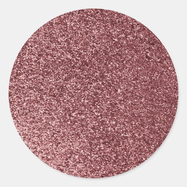 Rose Rosa goldener Glitzer glänzt Hintergrund Runder Aufkleber (Vorderseite)