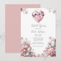 Rose Rosa Herz Quarz Liebe Kristallklares Brautpar