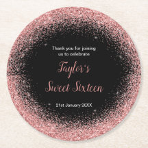 Rose Rosa Kleid Imitate Glitzer Sweet 16 Geburtsta