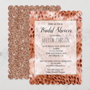 Rose Rosa Leopard Einladung
