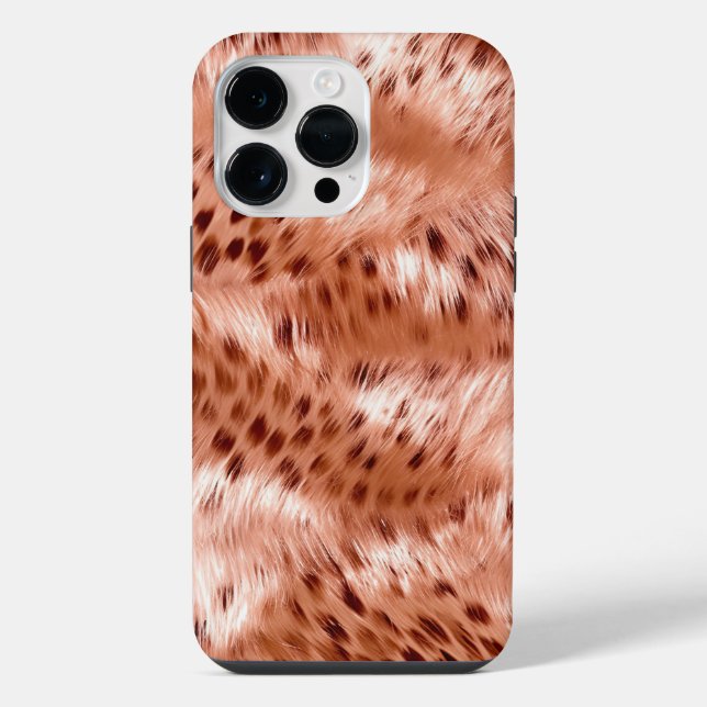 Rose Rosa Leopard iPhone 14 Pro Max Hülle (Rückseite)