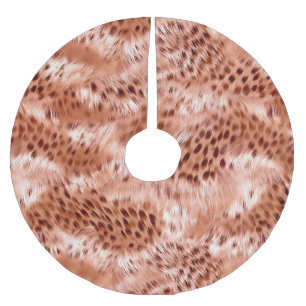 Rose Rosa Leopard Polyester Weihnachtsbaumdecke