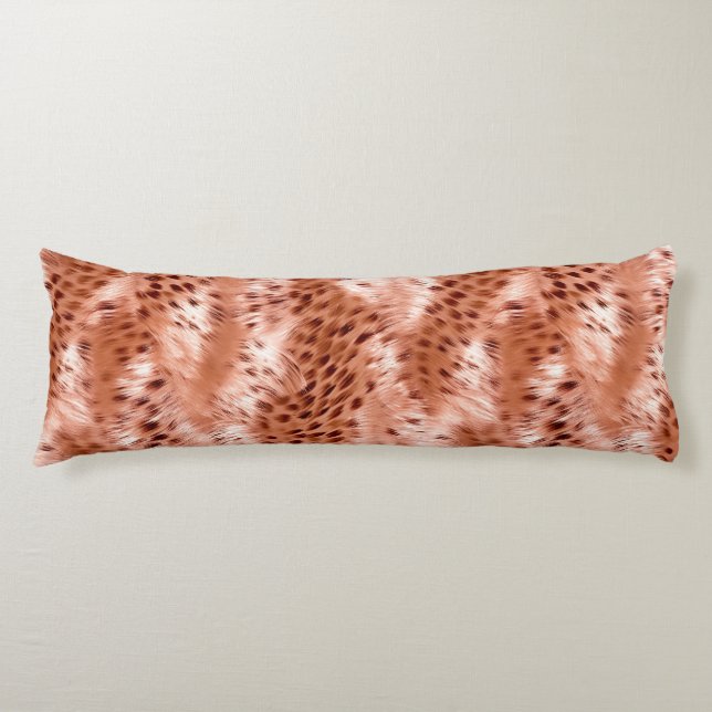 Rose Rosa Leopard Seitenschläferkissen (Vorderseite)