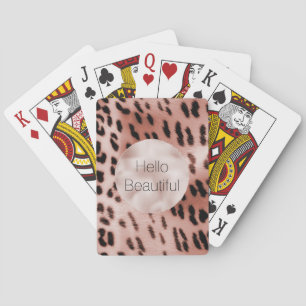 Rose Rosa Leopard Spielkarten