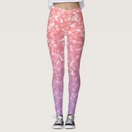 Rose Rosa lila Lavendel Imitate Glitzern Glitzer Leggings