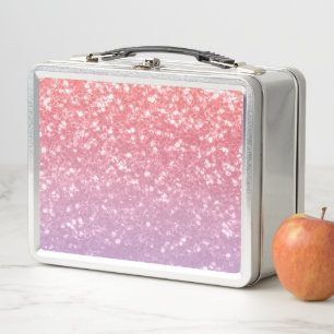 Rose Rosa lila Lavendel Imitate Glitzern Glitzer Metall Brotdose
